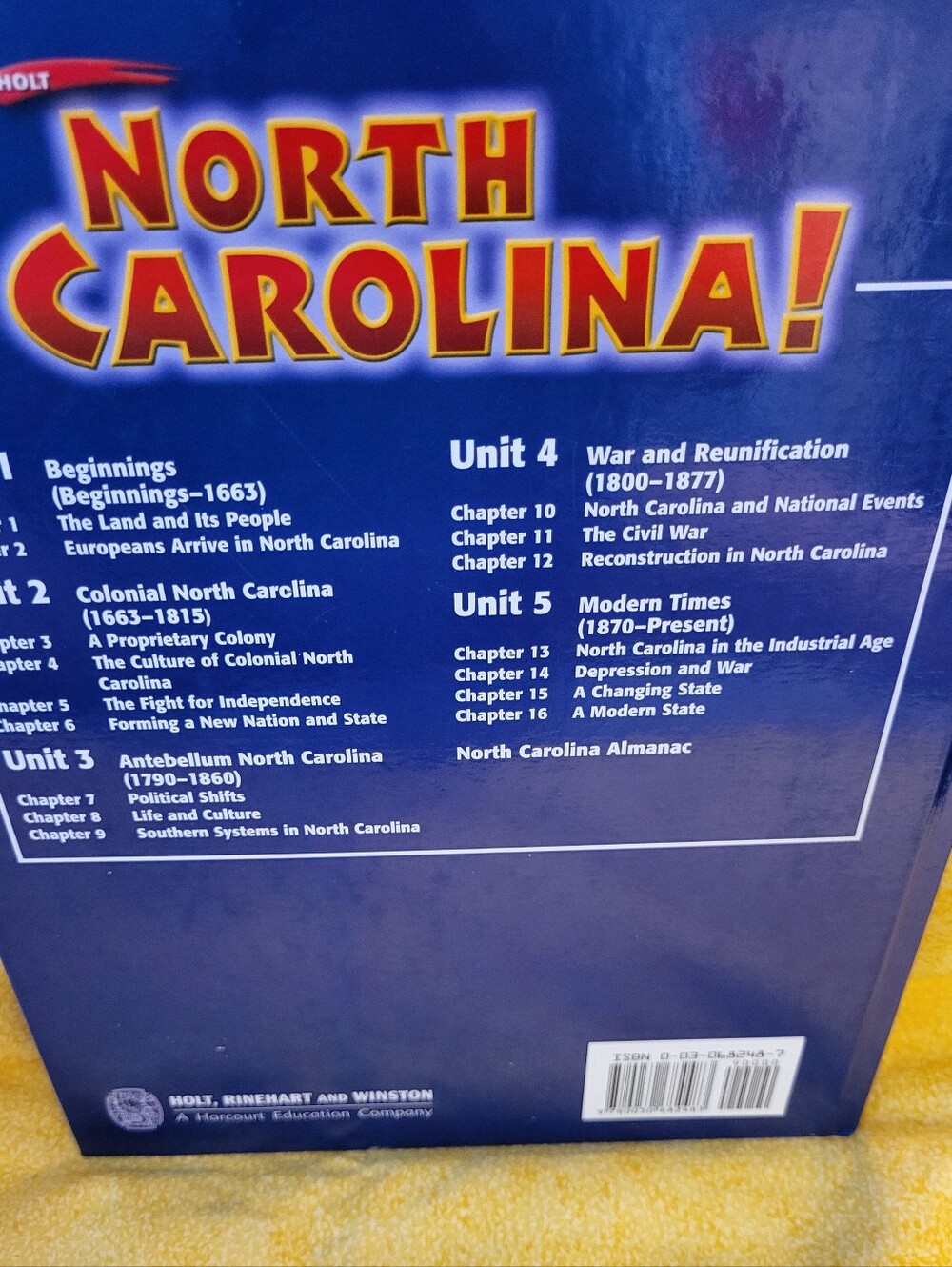 New "North Carolina" Textbook (Holt Hardcover) - Picture 10 of 10